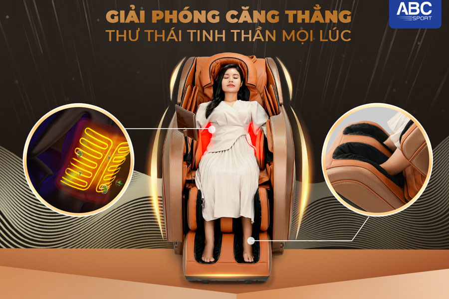 Ghế massage ABCSport S6 đa tính năng thông minh