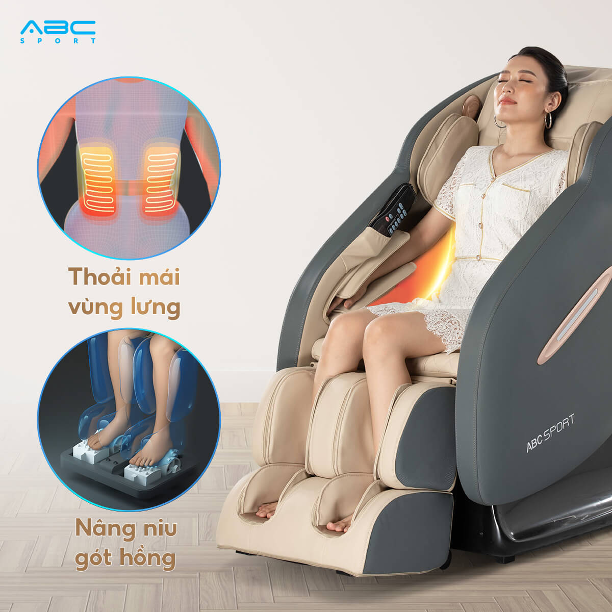 Ghế massage có con lăn chân và nhiệt hồng ngoại